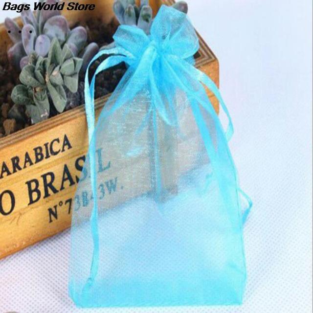 100pcs/lot Organza Jewelry Bag Tulle Drawstring Bag Jewelry Display Packaging Jewelry Pouches Wedding Gift Jewelry Display