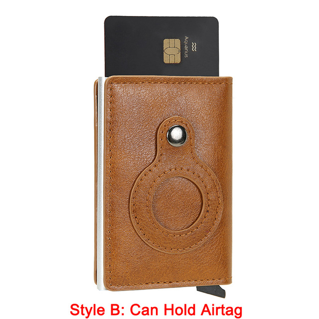 Credit Card Holders Rfid Airtag Wallet Men Carbon Fiber Thin Bank Card Holder Case Airt Tag Male Smart Mini Wallet Macsafe