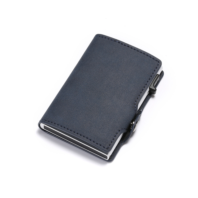 DIENQI - Leather Anti-theft Card Holder for Men and Women, Anti-magnetic, Credit Cards, Simple Wallet, Pocket Case