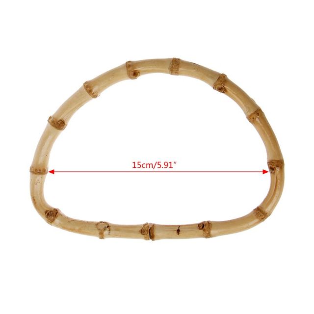 D Round Shape Bamboo Wood Resin Bag Handle For Handbag Hand Purse Frame DIY Bags Accessories New Fashion Bag Handles