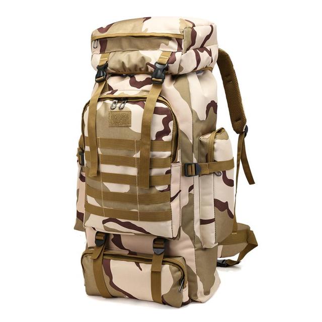 80L Outdoor Sports Tactical Backpack Large Capacity Oxford Fabric Waterproof Men Camping Hiking Hunting Bag Travel Bag