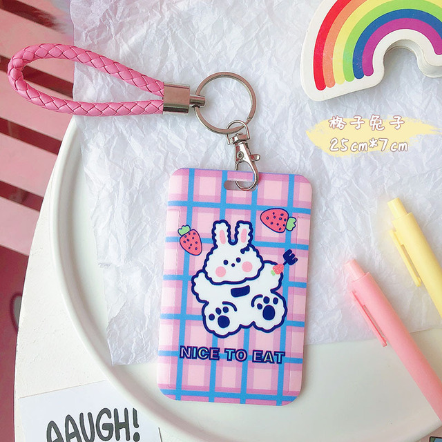 Cartoon Card Holder Campus Bus ID Card Buckle Anti-theft Portable Student Wallet Access Control Card Bag Protect Cover