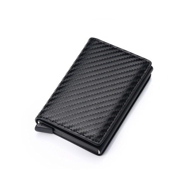 Carbon Fiber Anti RFID Bank Card Holder Men Women Business Credit Card Holder Card Holder Wallet Leather Case Bag Popwallet Logo Dropshipping