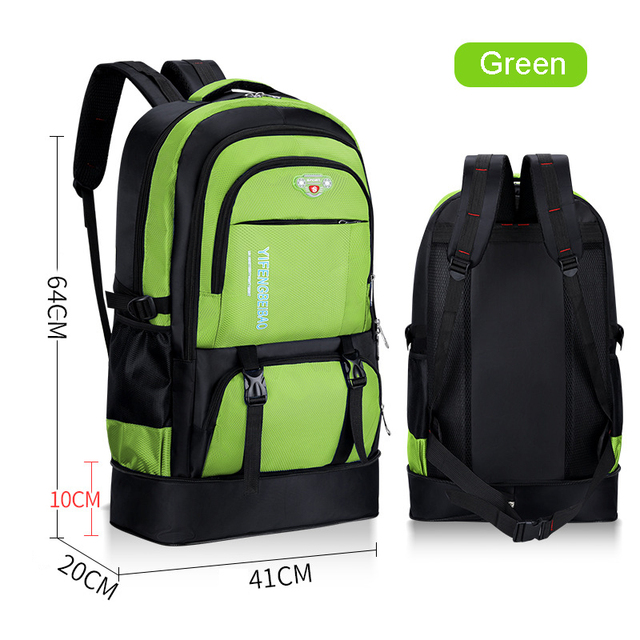 Men's outdoor backpack 65L high capacity climbing travel bag school bag sports camping hiking package for male female women