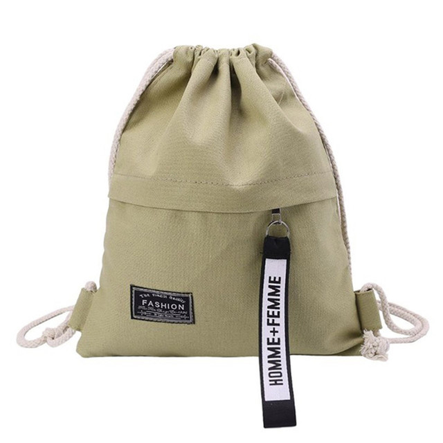 Canvas Drawstring Backpack School Gym Canvas Drawstring Bag Canvas Storage Pack Backpack Pouch for School Pack for Teen