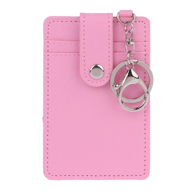 Women Mini Card Holder Portable ID Card Holder Card Cover Desk Work Keychain Keychain Tool