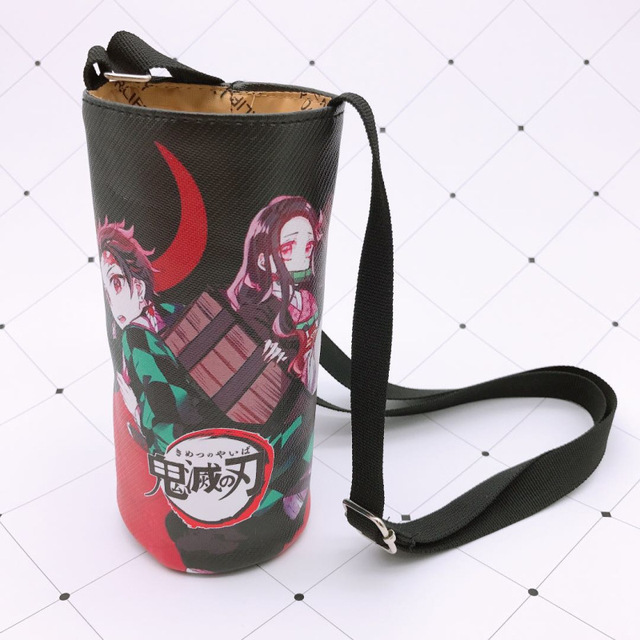 Devil Blade Cartoon Anime Peripheral PU Cup Cover Demon Slayer Kimetsu no Yaiba Kamado Nezuko Student Children Kids Kettle Bag