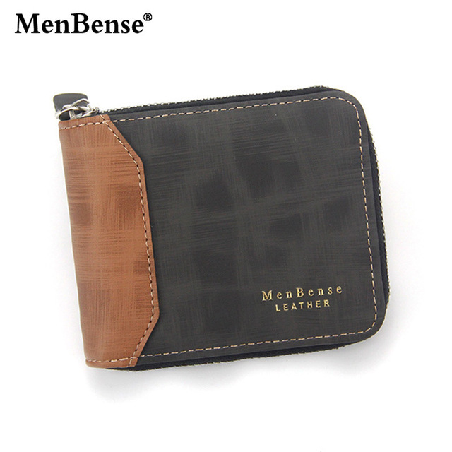 New Fashion Men's PU Zipper Wallet Men Wallet Small Coin Purse Wallet Men Wallet Coin Bag Card Holder Coin Purse Men