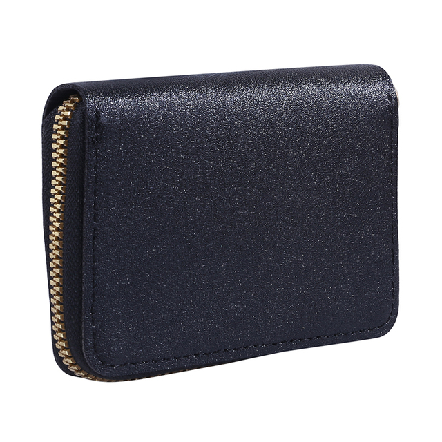 Women PU Zipper Cash ID Card Credit Card Holder Pure Color Business Card Case Name Card Holder Card Holder