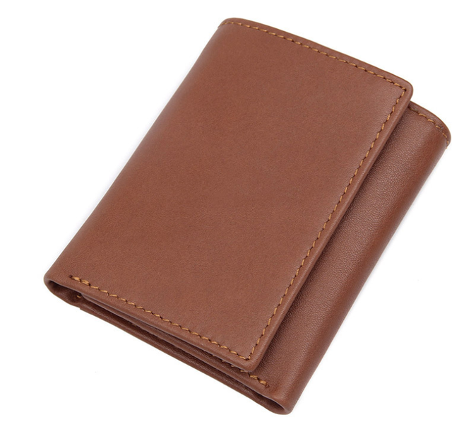 GENODERN Short Tri-fold Men's Wallet with Multi Card Holder Fashion Men's Wallet RFID Blocking Wallet Anti-scanning Leather Wallet