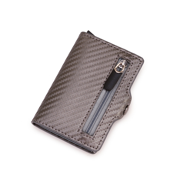 Carbon Fiber Card Holder Wallets Men Customize RFID Black Magic Tri-fold Leather Slim Small Wallet Small Money Bag Male Purse 2021