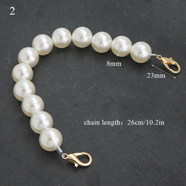 Pearl Bag Strap for Handbag Handles Beaded Purse Belts DIY Replacement Evening Bag Chain Bags Decoration Accessories