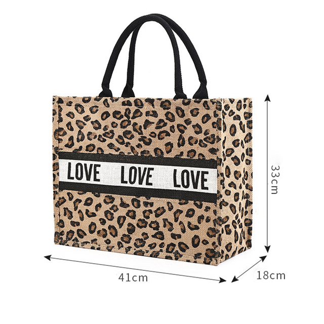 Linen Square Casual Ladies Shopping Bag Daily Shopping Bag Large Capacity Storage Bags For Home Travel