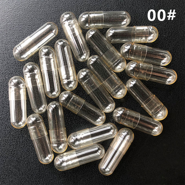 Size 00/0/1 Halal Clear Capsules Gel Medicine Pills Vitamins Empty Pills Capsule 1000pcs GMP Empty Hard Gelatin Capsule