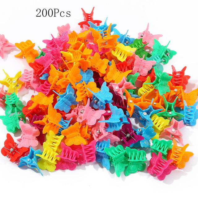 Colorful Butterfly Hair Clips 15x18mm 20/50/100/200pcs Mini Barrettes Hair Styling Tool