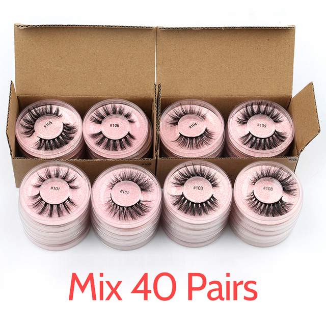 3D False Eyelashes Natural Soft Mink Hair, 4/50/100pcs Set, Wholesale