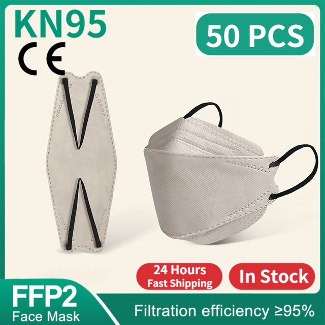 FFP2 Fish Mask KN95 Mascarillas Adult Morandi ffp2 Mask 4 Layer Respirator Approved FFP2 Face Masks Breathing Mouth Mask