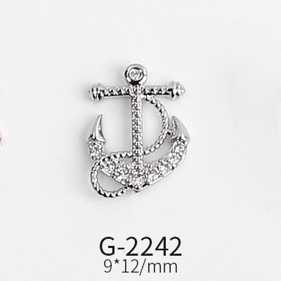 Nail Art Accessories Net Red Nail Art Real Gold Zircon Love Lion Anchor Micro Inlaid Nail Diamond Decoration G-2239