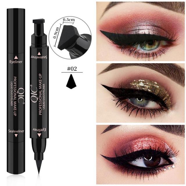 2 In1 Eyeliner Seal Eye Wing Seal Stars Liquid Eyeliner Pencil Stamp Triangle Seal Eye Liner Waterproof Quick Dry Cosmetics