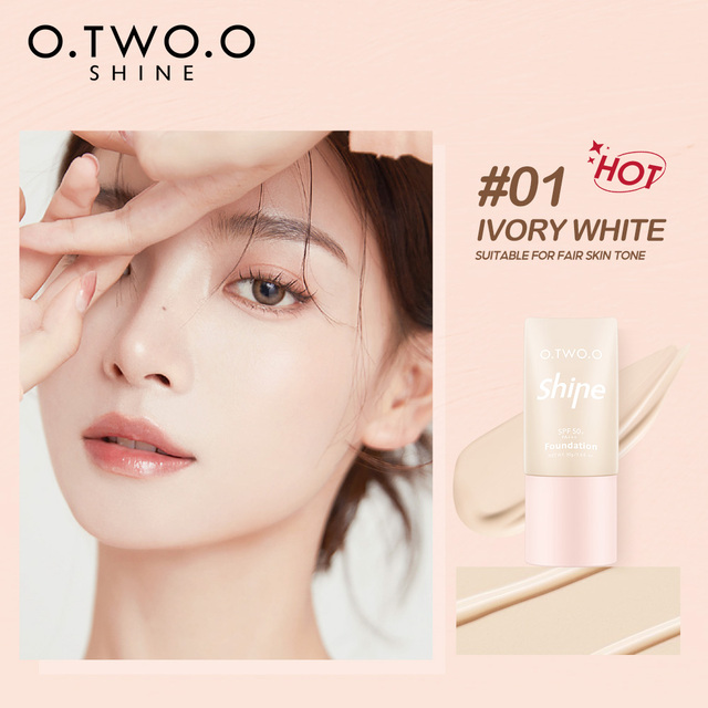 O.TWO.O Full Coverage Face Liquid Foundation Concealer Lightweight Easy to Wear Foundation Makeup Women Cosmetics