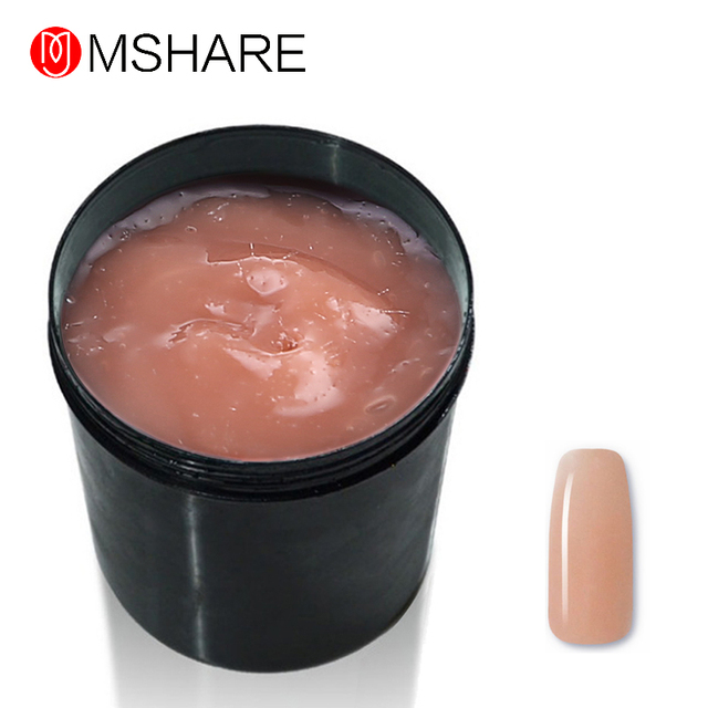 MSHARE Clear Pink Fiberglass Gel For Nails Extensions Fiber Nails UV Fast Builder 142g 5oz