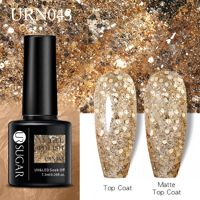 UR SUGAR Glitter Nail Gel Polish Color Glitter Sequins Shiny Gel Base Long Lasting Nail Art Varnish