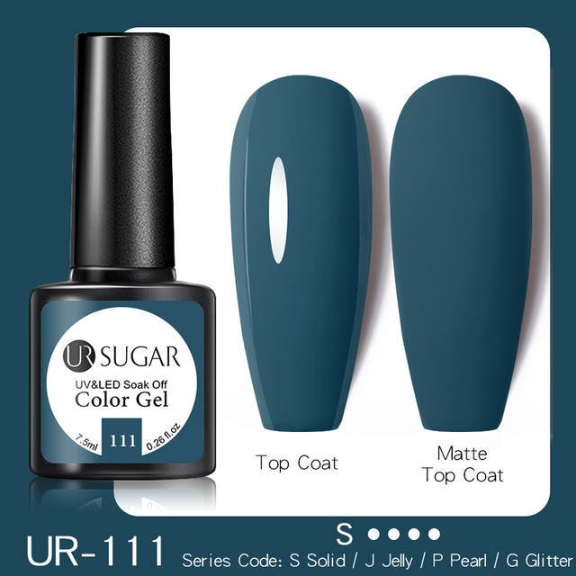 UR SUGAR 7.5 مللي الأزرق الأرجواني الظلام طلاء أظافر جيل ملون طويل الأمد الهجين ل قاعدة MatteTop معطف نقع قبالة UV LED مسمار الفن هلام