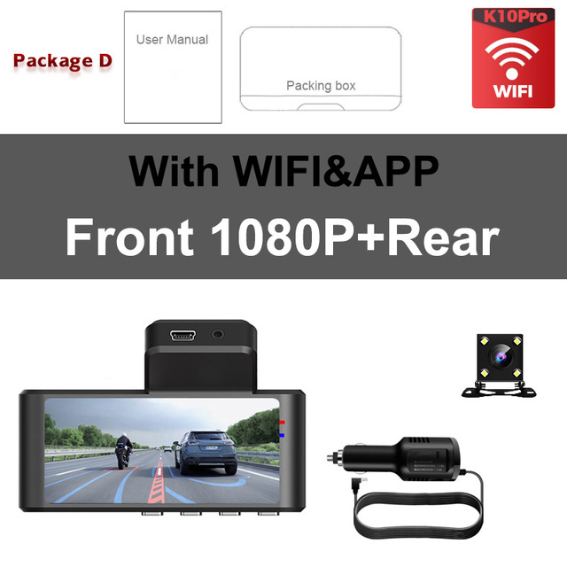 Car DVR 2 Channel Dash Cam Built in WiFi Sony Dash Camera Sensor Rear View Camera Car Video Recorder 1080P 24H Parking DVR