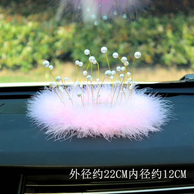 High-grade pearl feather car anti-slip mat dashboard mat perfume seat cushion mobile phone storage mat interior accessories