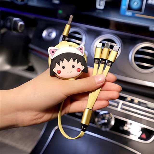 3 in 1 Car Charger Data Cable for Android iPhone Type-c iPhone Huawei Samsung Mobile Phone Fast Charging USB Cable Cable