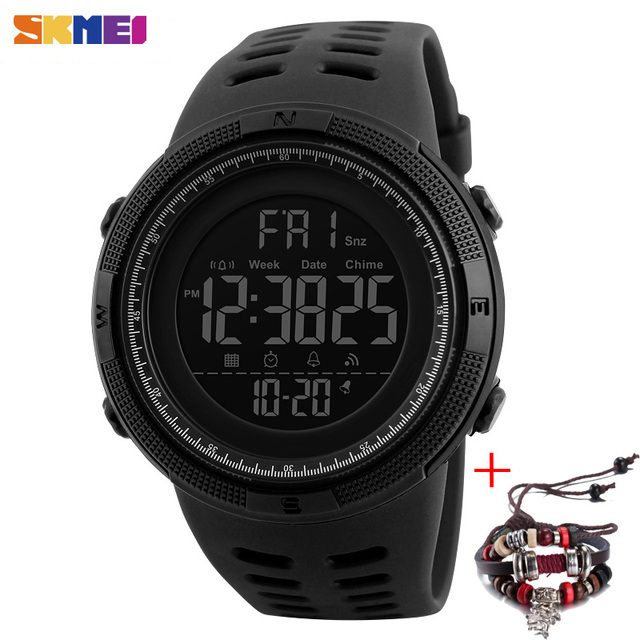 SKMEI Fashion Outdoor Sports Watch Men Multifunction Watches Alarm Clock Chrono 5Bar Waterproof Digital Watch reloj hombre 1251