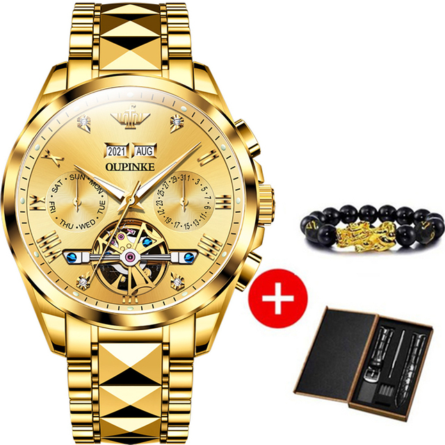 New luxury men automatic mechanical wristwatch tungsten steel watch top brand sapphire glass men watches reloj hombre