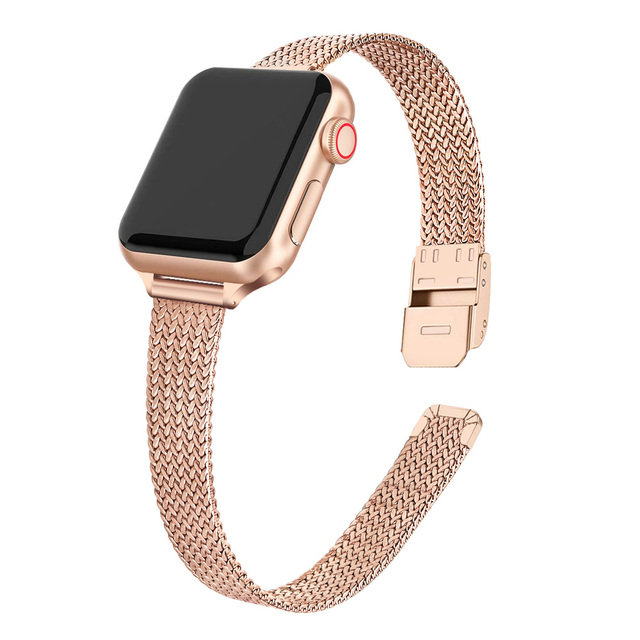 Small Waist Milanese Metal Strap for Apple Watch Band + Case 38mm 40mm 42mm 44mm Band Strap for iwatch Bracelet Series SE 76543