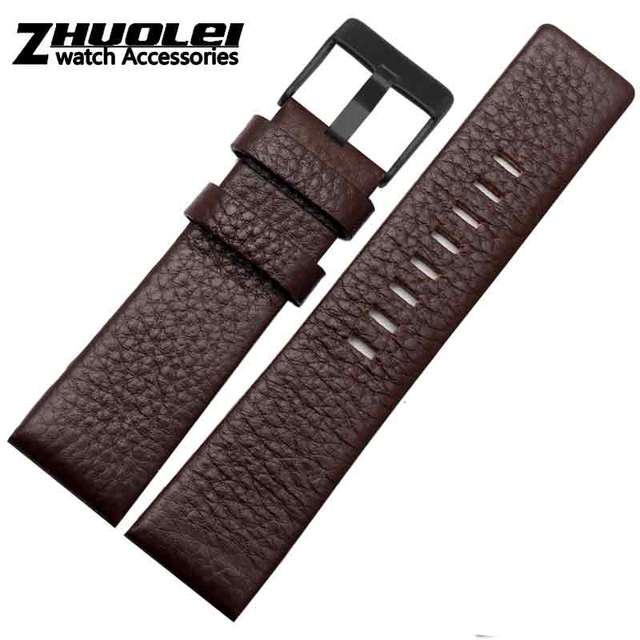 Diesel Watch Cowhide Leather Strap , Fit Strap DZ7312 | DZ4323 | DZ7257 with stainless steel pin clip 24 26 27 28 30mm