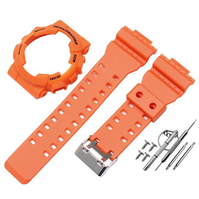 Silicone Rubber Watchband Case For Casio G-SHOCK GA-110/100 GA-120 GD-110 Men's Sport Waterproof Band Strap Bracelet Accessories