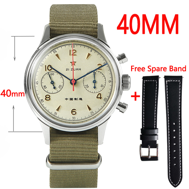 Seagull movement 1963 chronograph men's watch 38mm pilot st1901 mechanical sapphire men's watches 40mm montre homme military