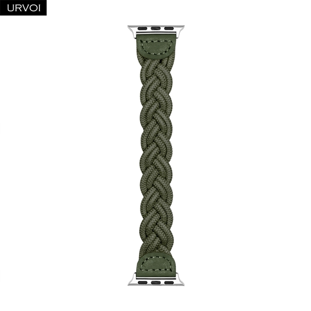 URVOI Braided Band for Apple Watch Series 7 6 SE 5 4321 Woven Nylon Strap for iWatch 40 44mm Stretchable Classic Design