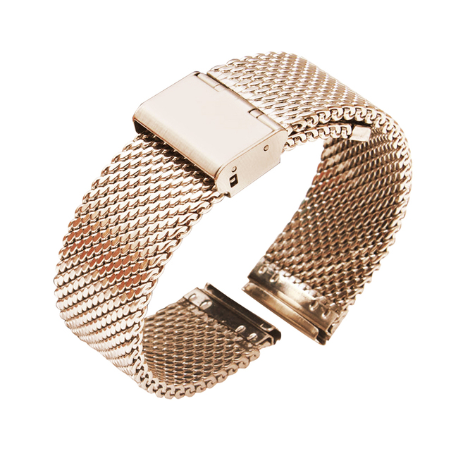 16mm 18mm 20mm 22mm 24mm Stainless Steel Milan Mesh Watch Strap Bracelets Watch Band Black Silver Gold Rose Gold