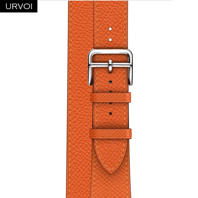 URVOI Double Round Band for Apple Watch Series 7 6 SE 5 4 3 Strap for iwatch Strap High Quality Soft Genuine Leather Loop Wraps