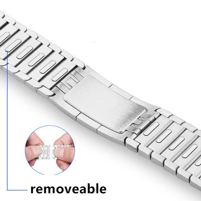 Link Bracelet for Apple Watch Series 7 45mm 41mm Stainless Steel Bracelet Wristband for iWatch 6 5 4 SE 3 44mm 40mm 42mm 38mm