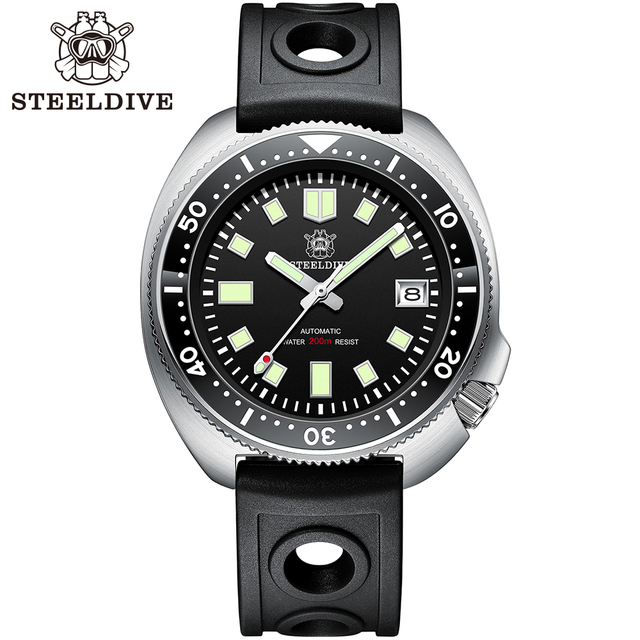 SD1970 Steeldive العلامة التجارية 44MM الرجال NH35 الغوص ووتش مع مدي السيراميك