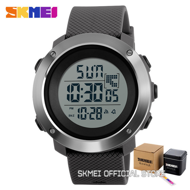 SKMEI - Simple Men's Digital Work Watch, PU Strap, Multifunctional LED Display, 5 Bar Water Resistant, 1267