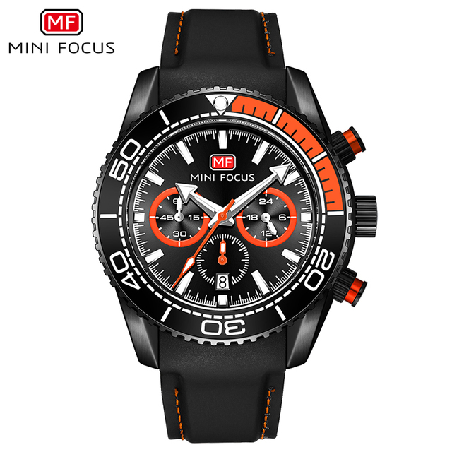 Men's Watches Top Brand Luxury Quartz Waterproof Fashion Multifunction Sports Wristwatches Relogio Masculino Black Silicone Strap