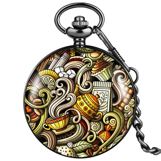 2022 hot sale accept custom neutral pocket watch with thick chain marine animal style souvenir exquisite quartz watches