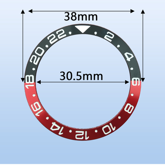 NEITON 38mm Ceramic Bezel Insert for 40mm Men's Watch Watches Replacement Watch Accessories Simple Dial Watch Bezel Insert GM SUB.1