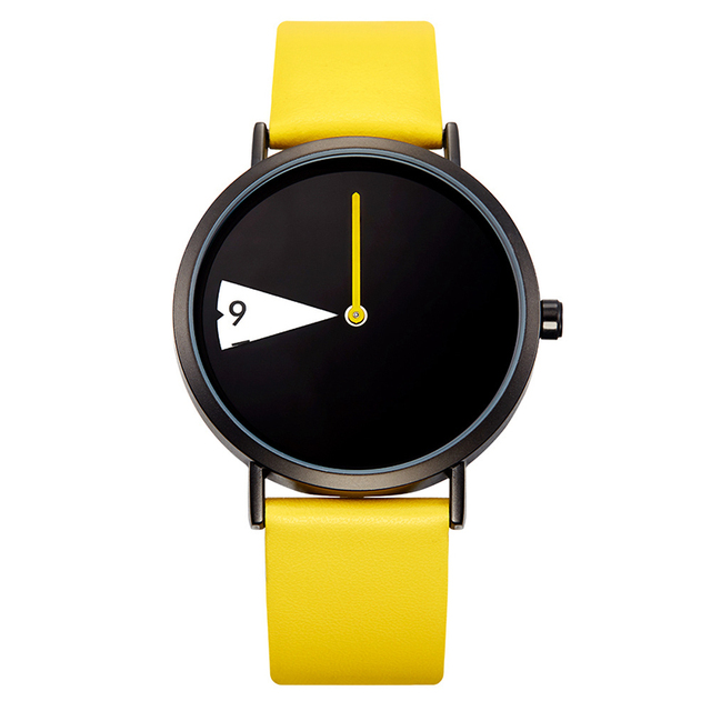 New Watch Yellow Leather Strap Casual Style Women Quartz Watches Ladies Watches Creative Clock Gift relogio feminino