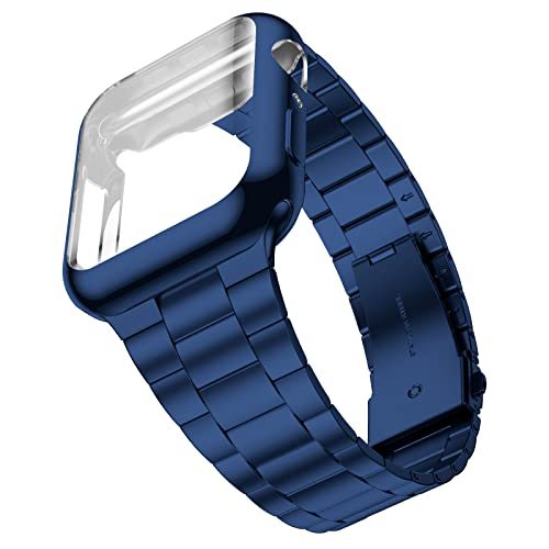 Metal Strap+Case For Apple Watch 7 45mm 41mm Stainless Steel Integrated Wristband For iWatch 6 5 4 3 SE 44mm 42mm 40mm 38mm Case