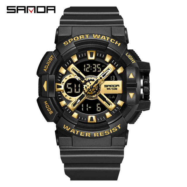 SANDA Military Men Watches Luxury Brand Waterproof Sports Wristwatch Fashion Quartz Watch Male Clock relogio masculino