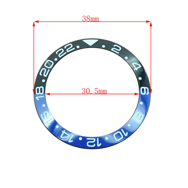 38mm ceramic bezel GMT and diving watch insert for 40mm men's watch watches replacement watch accessories simple dial watch bezel insert