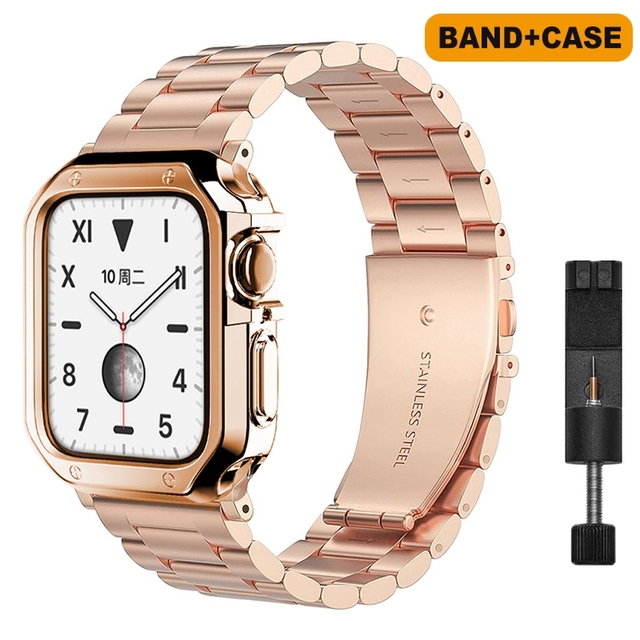 Straps for IWO Series 6/7 Smart Watch Z36 T100 Plus W37 Smartwatch Soft Case Stainless Steel Band T500 X6 W26Pro for DT100 HW22